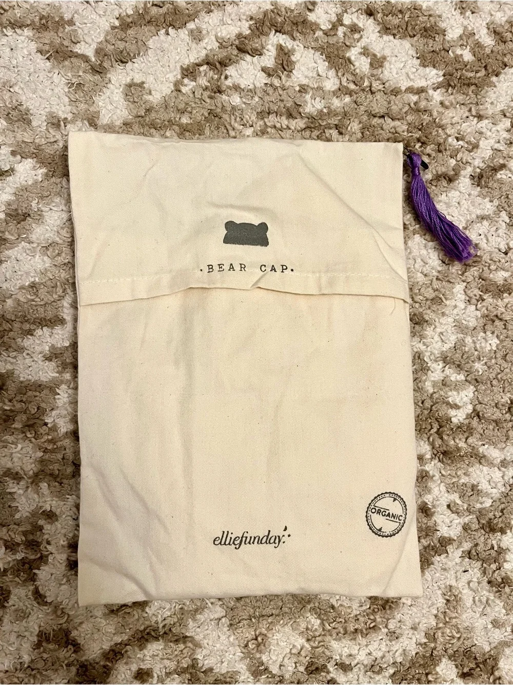 NWT Ellie Fun Day Organic Bear Hat - 6-12 months